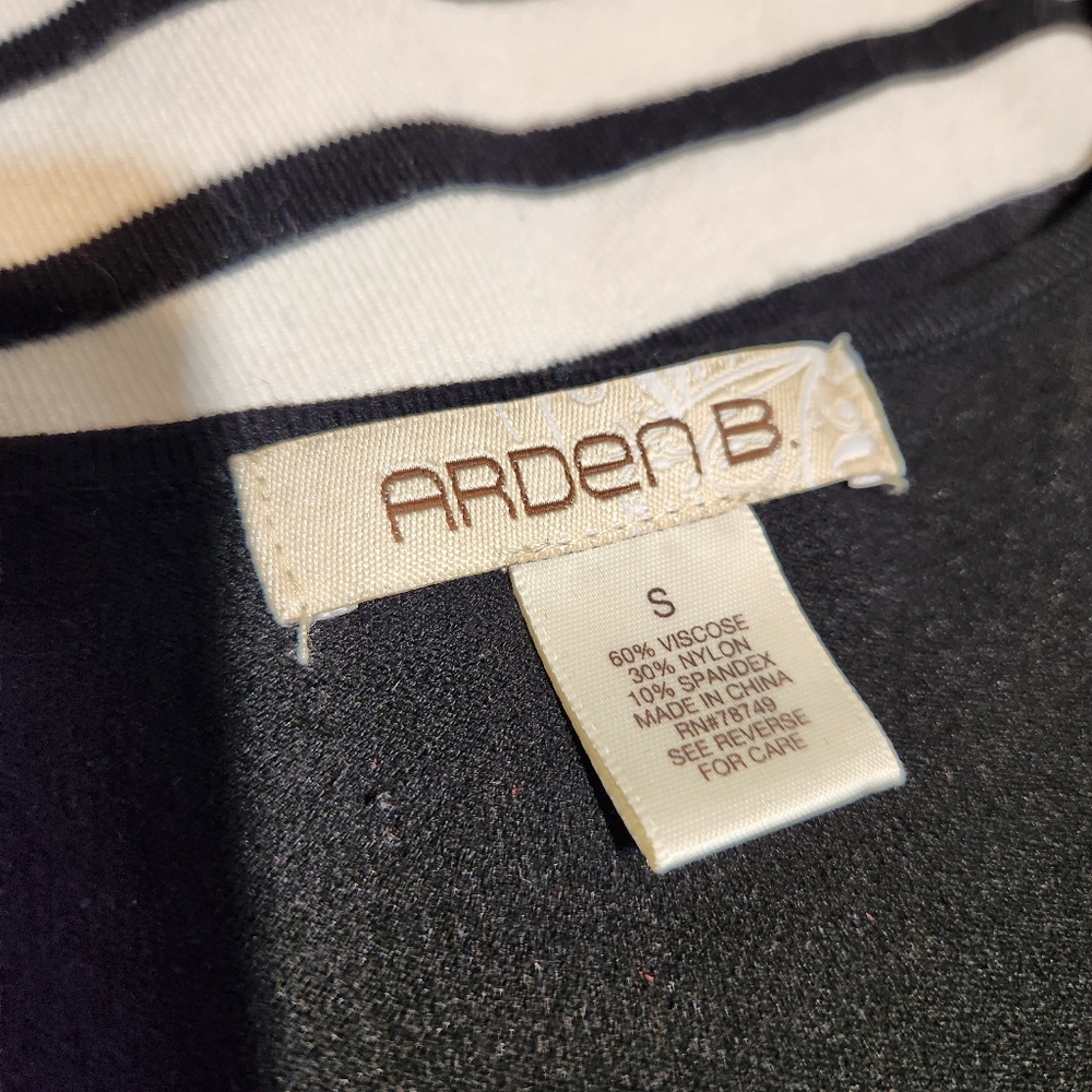 Arden B Black and White Striped Dress with Pink Accents Sz. Small - Picture 6 of 11